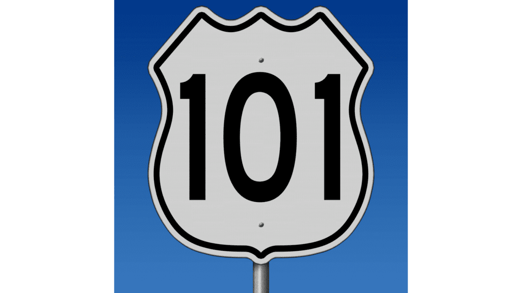 Sign with 101 on it